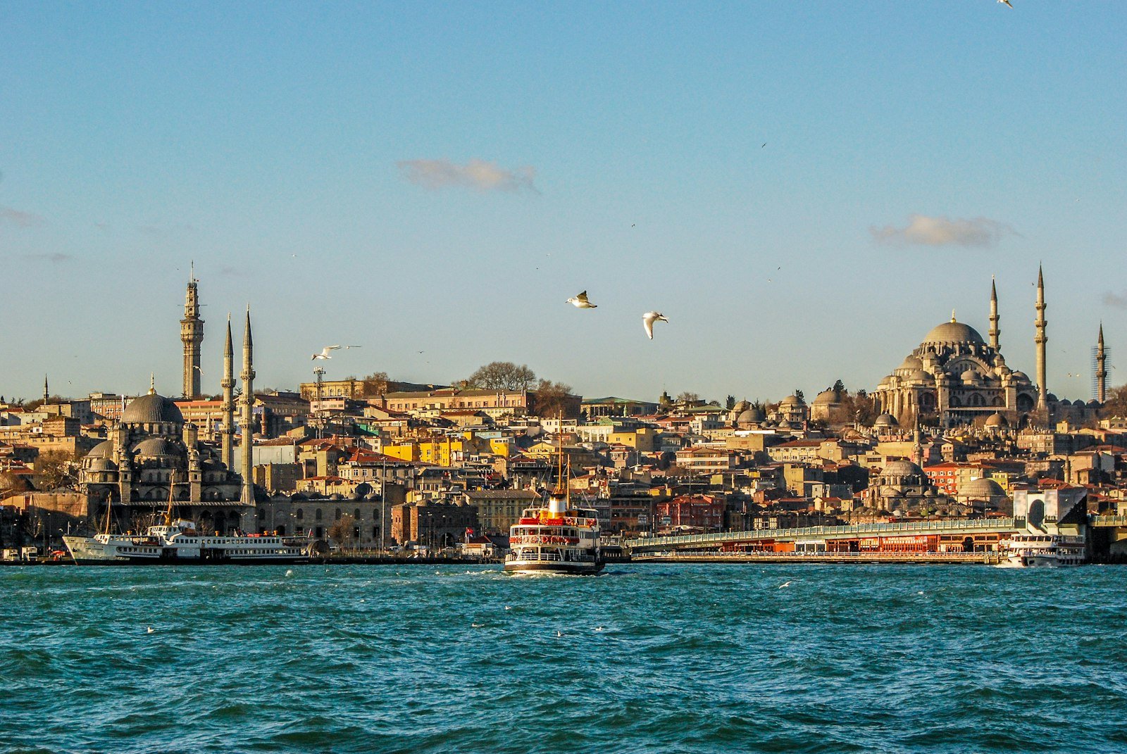 Istanbul old city skyline across the Golden Horn